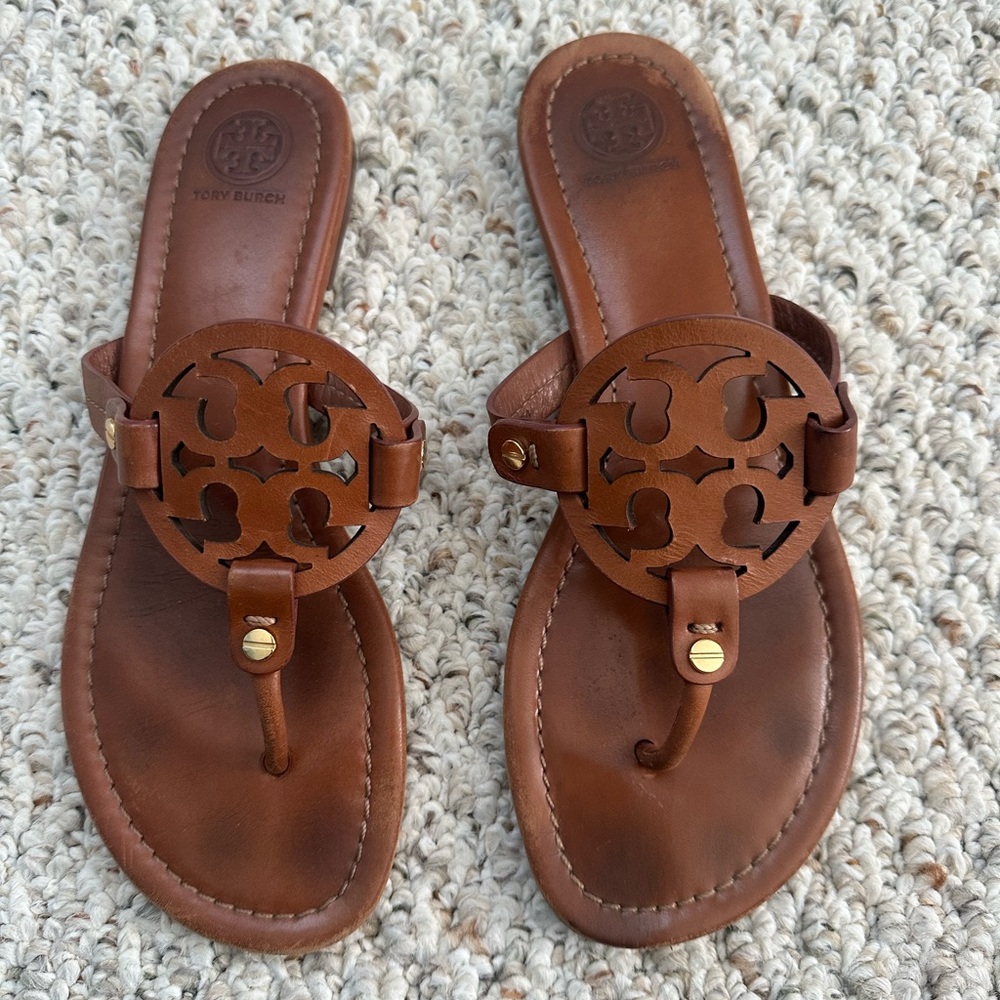 Tory Burch Brown Leather Sandals